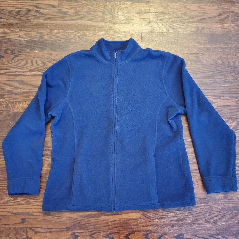 Vintage L.L. Bean Polartec Full Zip Navy Blue Fleece Jacket Women's XL